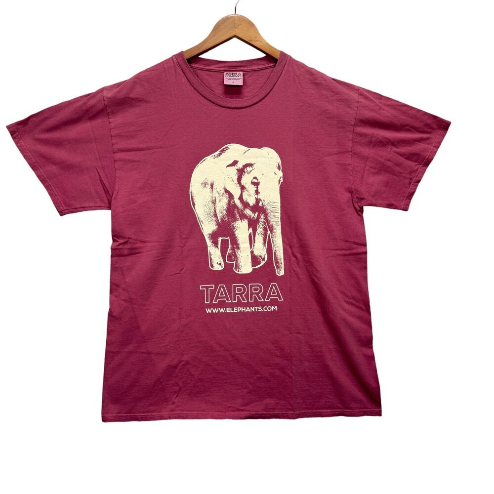 Tarra Elephant Sanctuary Tennessee Animals Nature T-Shirt Rare Red Men's sz L